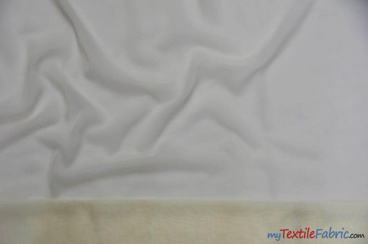 Double Georgette 100 Percent Polyester Fabric - Sheer Crepe Texture, 60" Width, Multiple Colors (1 Yard)