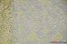 Luxury Organza Embroidery Polyester Fabric - Sheer Ribbon Embroidery, 54" Width, Multiple Colors (1 Yard)