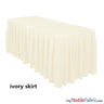 Polyester Table Skirt Fabric - Shirred Skirting, 29" Height, 13.5 Ft Length, Black, White, Ivory (By Piece)