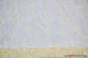 Donatello Organza Embroidery Fabric - Embroidered Floral Sheer, 54" Width, Multiple Colors (1 Yard)