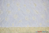 Donatello Organza Embroidery Fabric - Embroidered Floral Sheer, 54" Width, Multiple Colors (1 Yard)