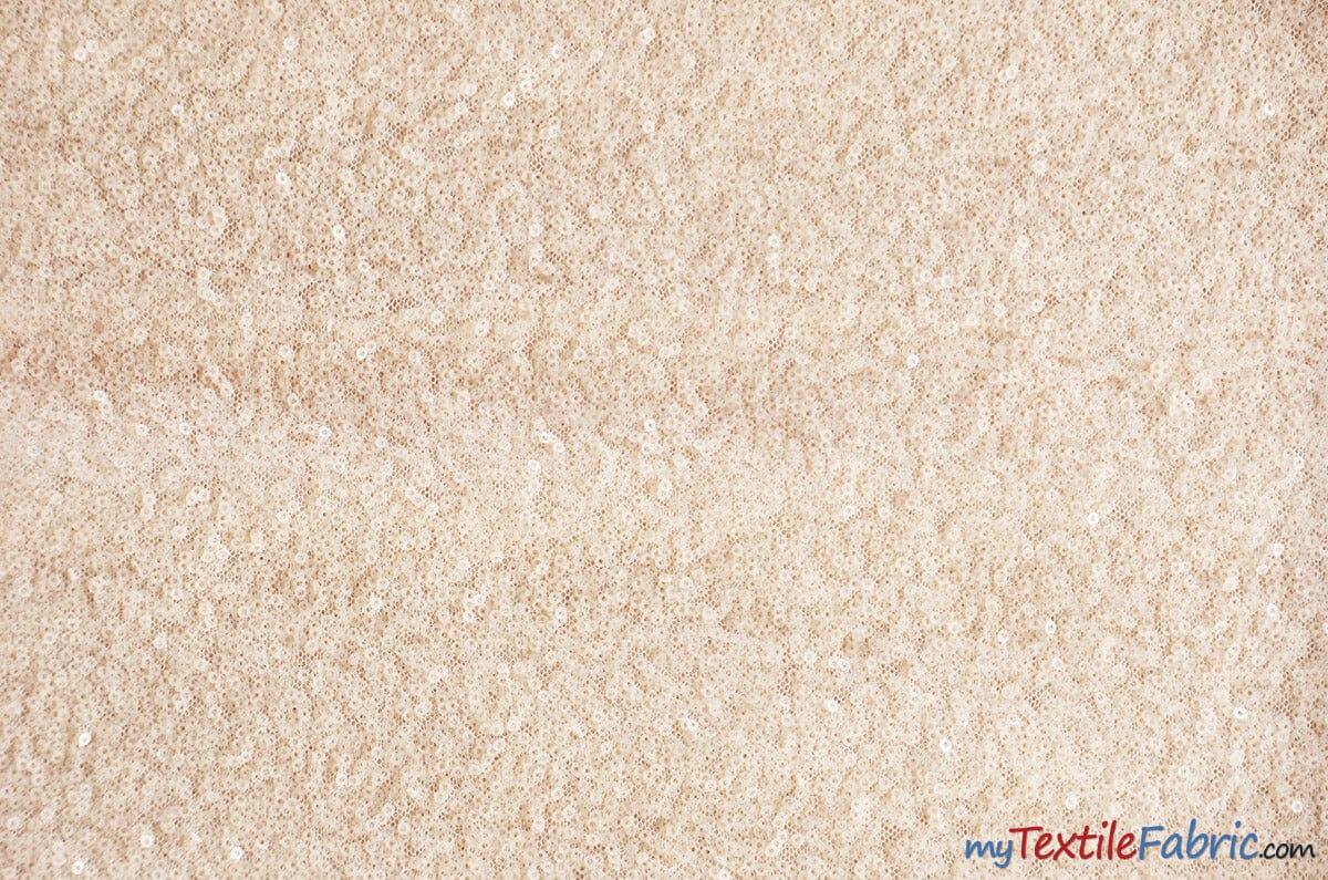 Glitz Mesh Sequins Polyester Fabric - 3Mm Glitter Sequins, 52" Width, Multiple Colors (1 Yard)