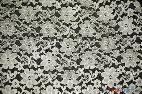 Raschel Lace Polyester Fabric - Floral Sheer Lace, 58/60" Width (1 Yard)