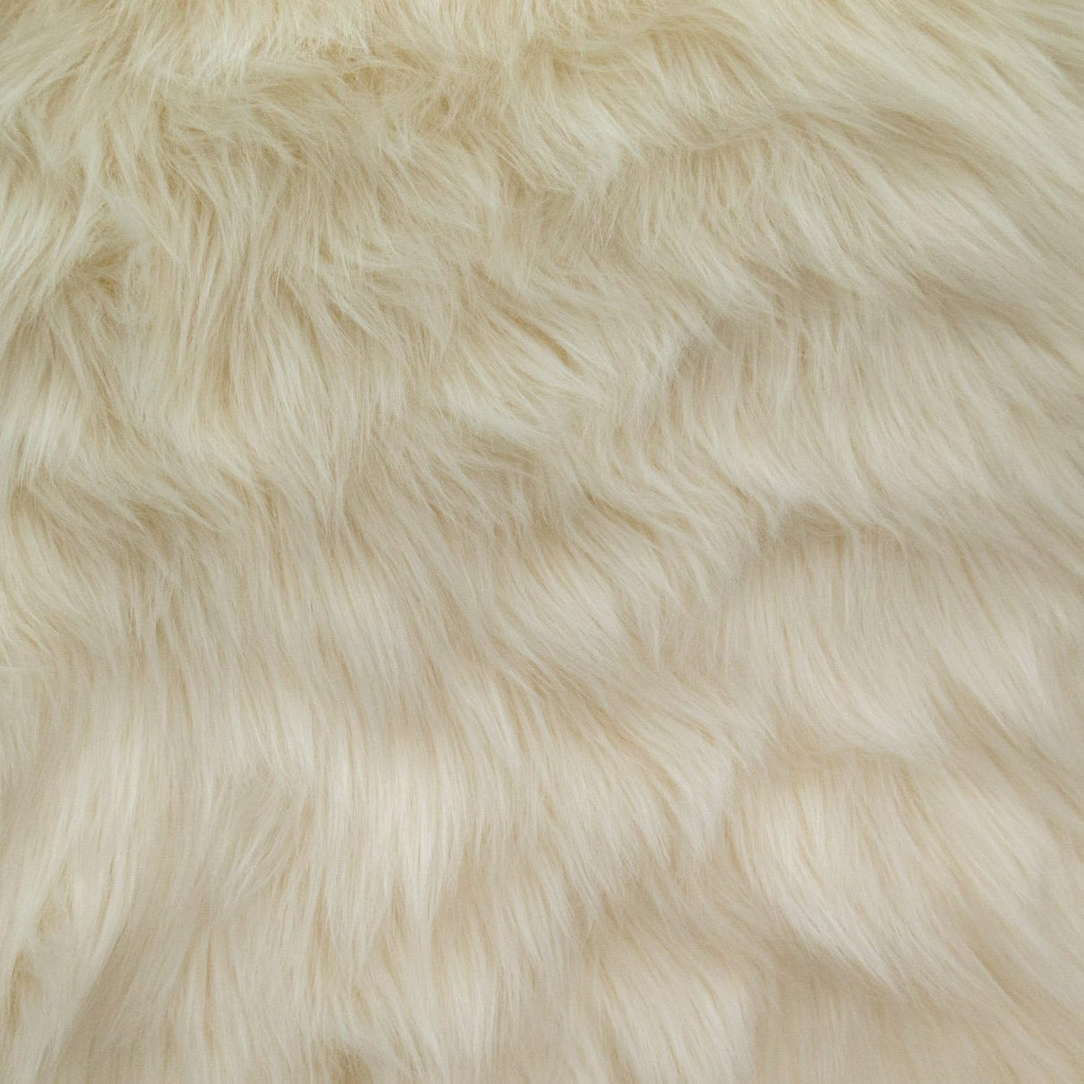 Ivory Faux Fur Fabric - Luxury Shaggy, Ivory, 60" Width (1 Yard)
