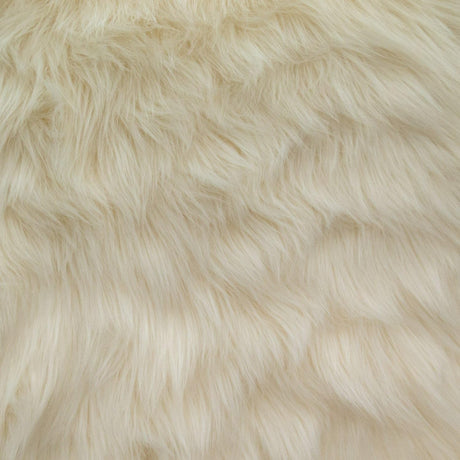Ivory Faux Fur Fabric - Luxury Shaggy, Ivory, 60" Width (1 Yard)