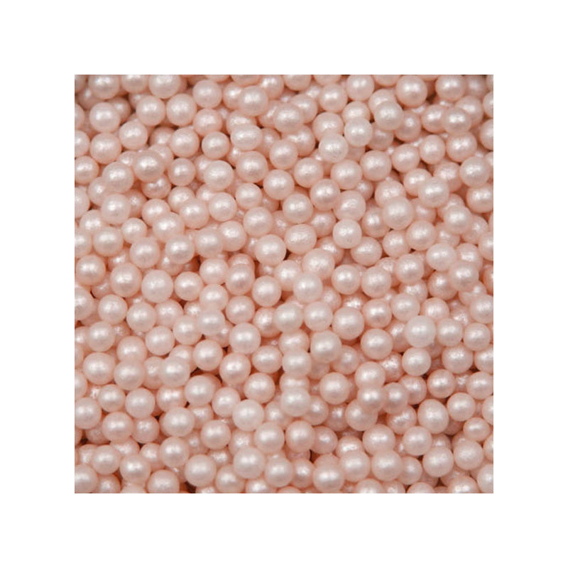 Ivory Pink Sugar Pearls Decoration Balls, 4mm - 8 oz