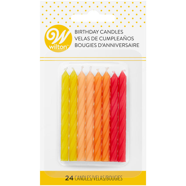 Wilton Red, Orange and Yellow Ombre Birthday Candles, 24-Count