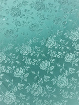 Aqua Jacquard Satin Fabric - Aqua, Reversible, 58"-60" Width (1 Yard)