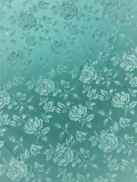 Aqua Jacquard Satin Fabric - Aqua, Reversible, 58"-60" Width (1 Yard)