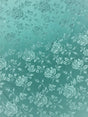 Aqua Jacquard Satin Fabric - Aqua, Reversible, 58"-60" Width (1 Yard)