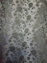 Black Jacquard Satin Fabric - Black, Reversible, 58"-60" Width (1 Yard)