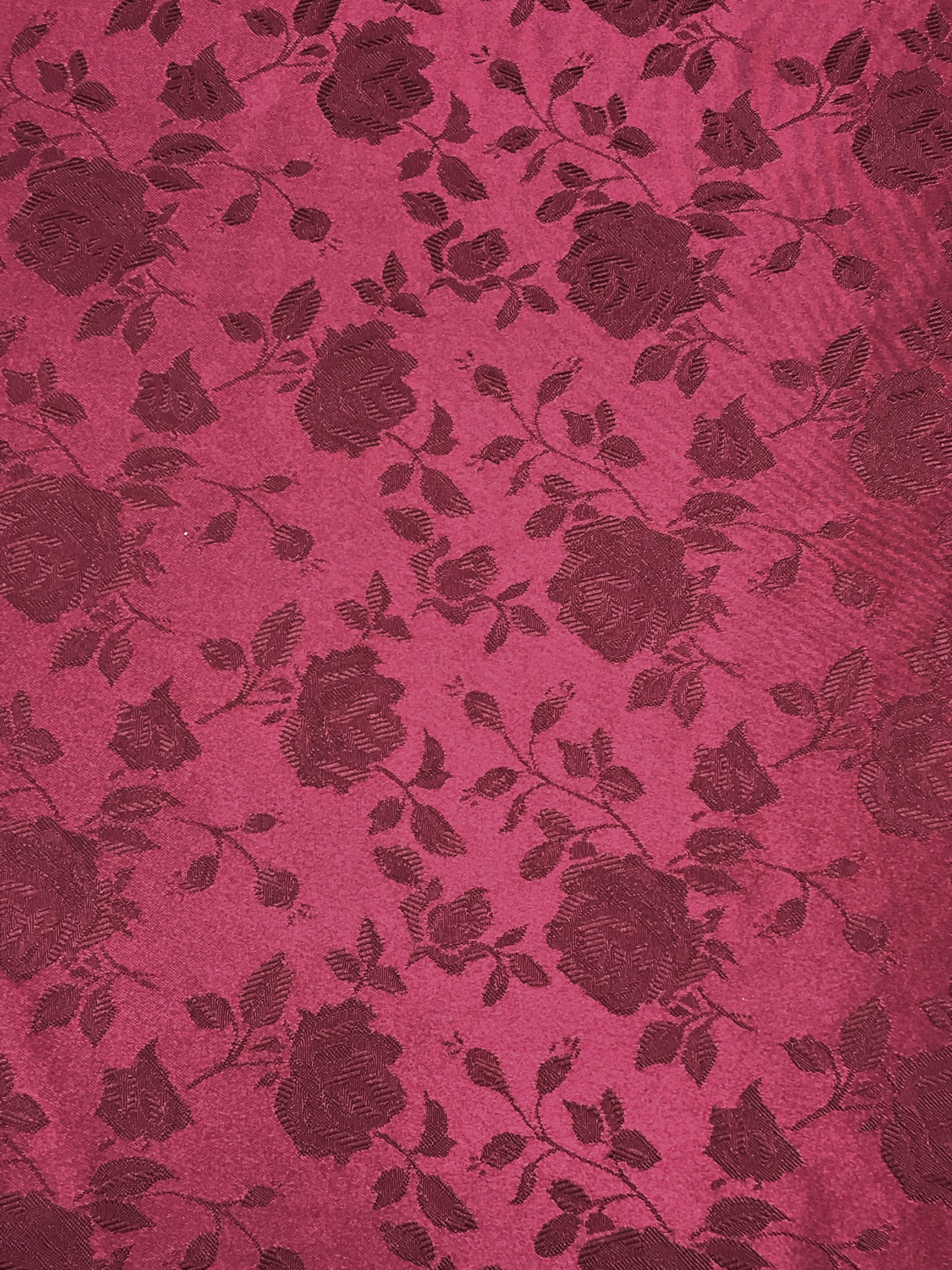Burgundy Jacquard Satin Fabric - Burgundy Reversible, 58"-60" Width (1 Yard)