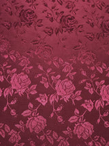 Burgundy Jacquard Satin Fabric - Burgundy Reversible, 58"-60" Width (1 Yard)