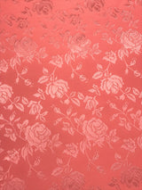 Coral Jacquard Satin Fabric - Coral, Reversible, 58"-60" Width (1 Yard)