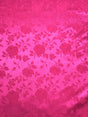 Neon Pink Jacquard Satin Fabric - Neon Pink, Reversible, 58"-60" Width (1 Yard)