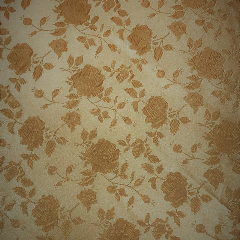 Gold Jacquard Satin Fabric - Gold, Reversible, 58"-60" Width (1 Yard)