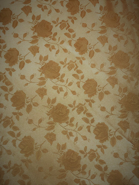 Gold Jacquard Satin Fabric - Gold, Reversible, 58"-60" Width (1 Yard)