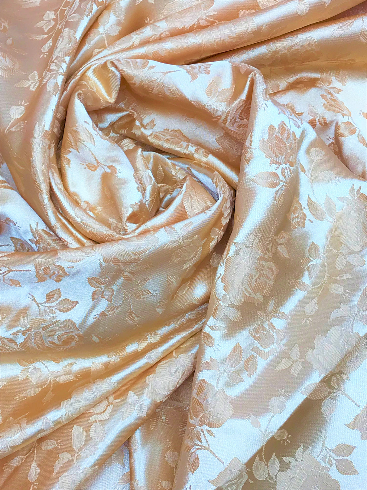 Gold Jacquard Satin Fabric - Gold, Reversible, 58"-60" Width (1 Yard)