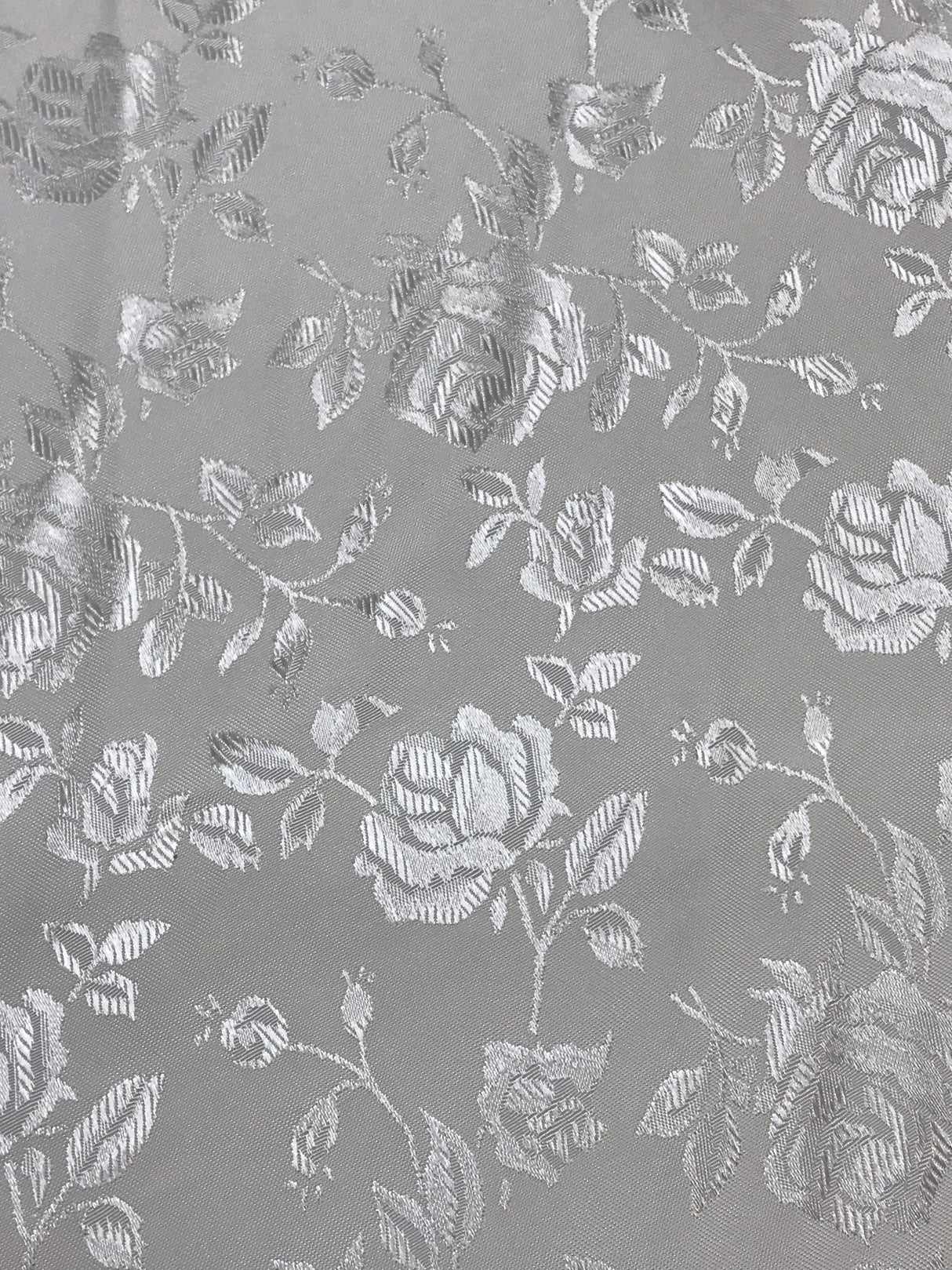 Ivory Jacquard Satin Fabric - Ivory, Reversible, 58"-60" Width (1 Yard)