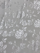 Ivory Jacquard Satin Fabric - Ivory, Reversible, 58"-60" Width (1 Yard)