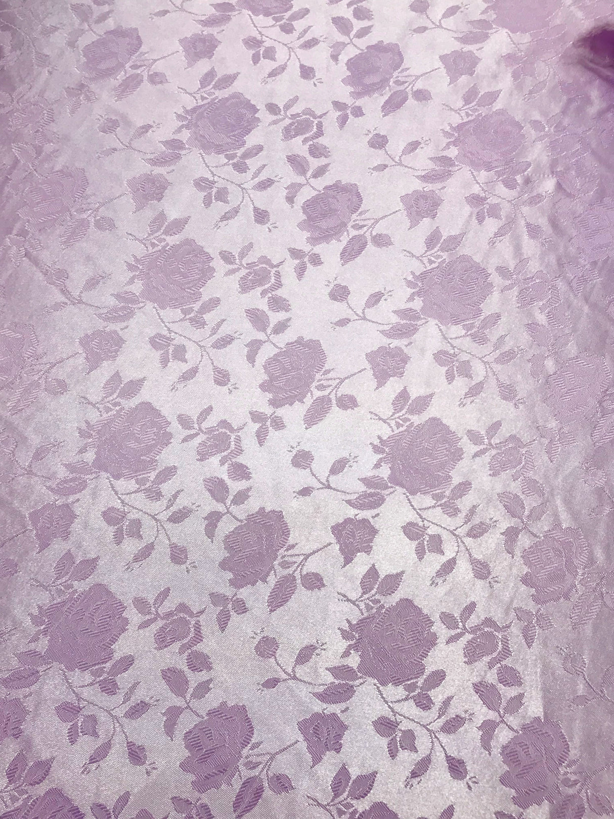 Lavender Jacquard Satin Fabric - Lavender, Reversible, 58"-60" Width (1 Yard)