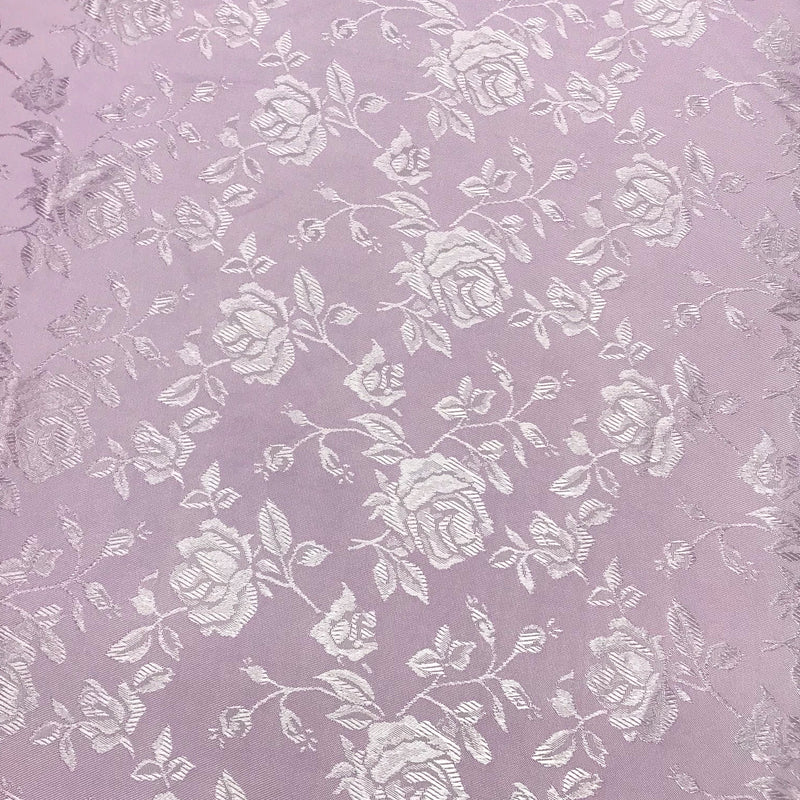 Lavender Jacquard Satin Fabric - Lavender, Reversible, 58"-60" Width (1 Yard)