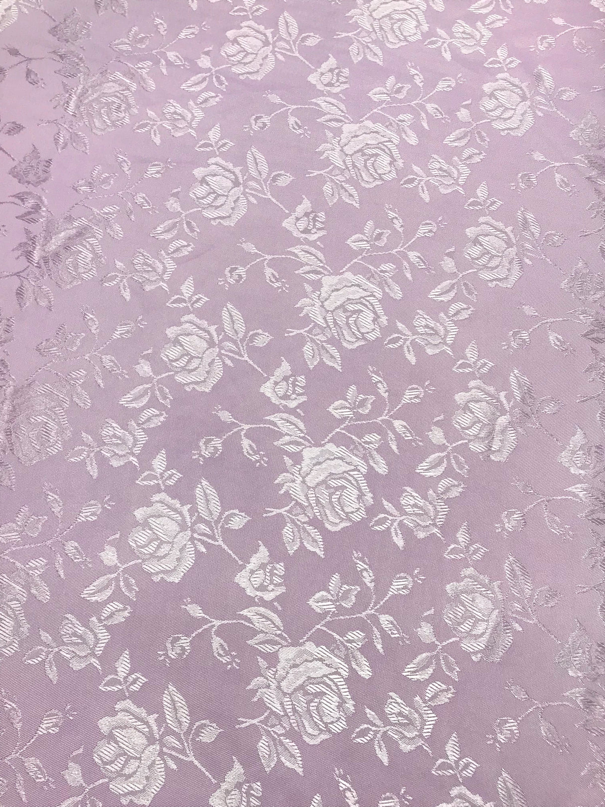 Lavender Jacquard Satin Fabric - Lavender, Reversible, 58"-60" Width (1 Yard)
