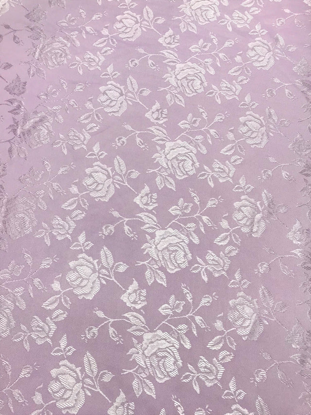 Lavender Jacquard Satin Fabric - Lavender, Reversible, 58"-60" Width (1 Yard)