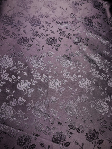 Navy Jacquard Satin Fabric - Navy, Reversible, 58"-60" Width (1 Yard)