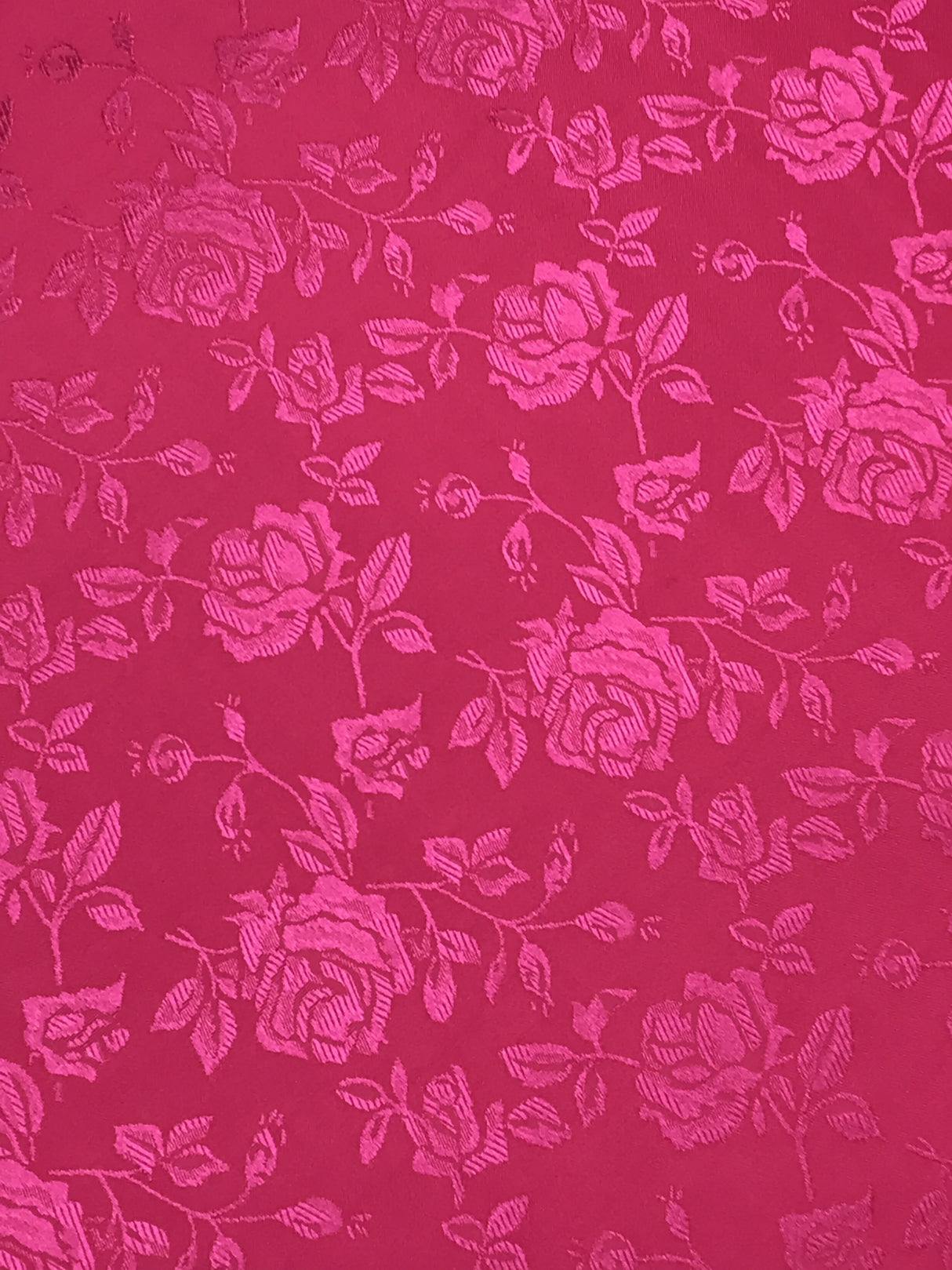 Neon Pink Jacquard Satin Fabric - Neon Pink, Reversible, 58"-60" Width (1 Yard)
