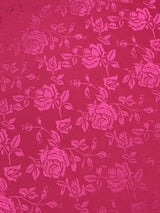 Neon Pink Jacquard Satin Fabric - Neon Pink, Reversible, 58"-60" Width (1 Yard)