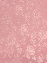 Pink Jacquard Satin Fabric - Pink, Reversible, 58"-60" Width (1 Yard)