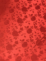 Red Jacquard Satin Fabric - Red Jacquard, 58"-60" Width