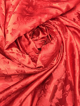 Red Jacquard Satin Fabric - Red Jacquard, 58"-60" Width