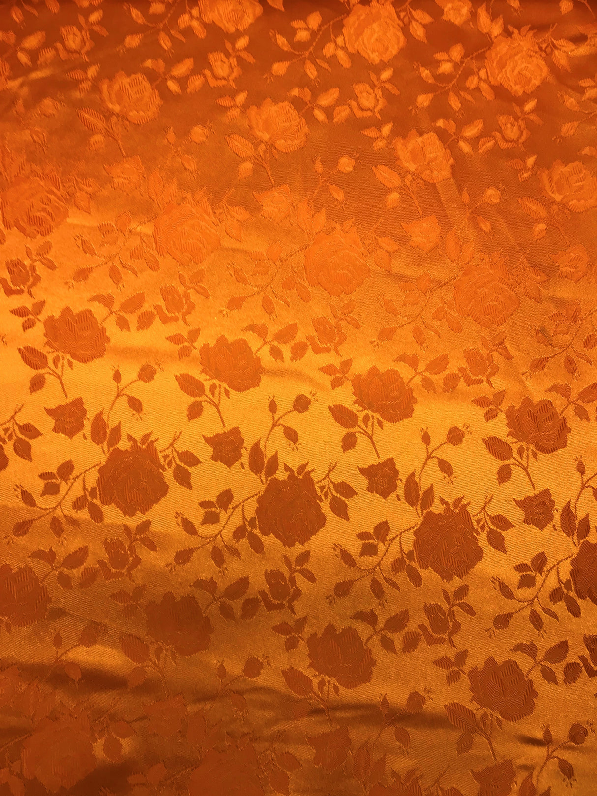 Rust Jacquard Satin Fabric - Rust, Reversible, 58"-60" Width (1 Yard)