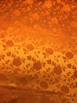 Rust Jacquard Satin Fabric - Rust, Reversible, 58"-60" Width (1 Yard)