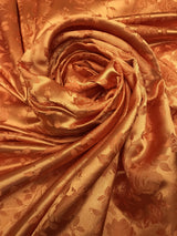 Rust Jacquard Satin Fabric - Rust, Reversible, 58"-60" Width (1 Yard)