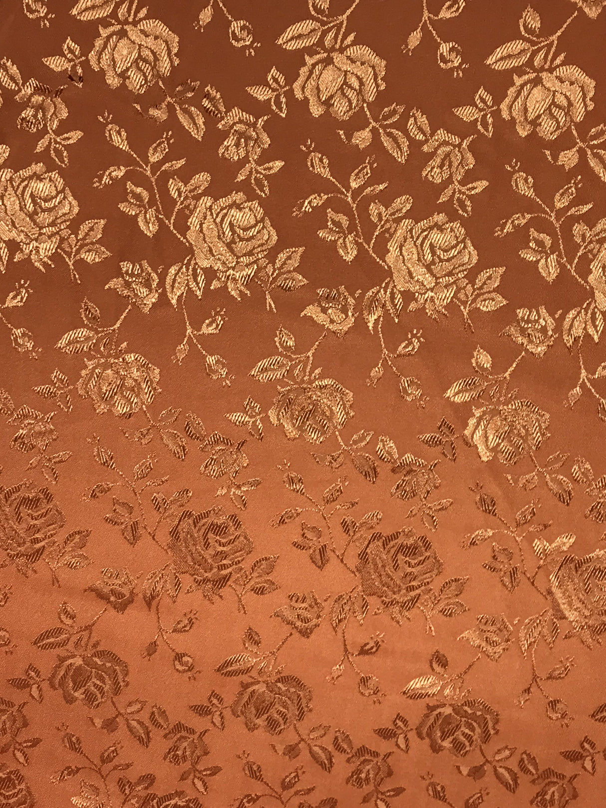 Rust Jacquard Satin Fabric - Rust, Reversible, 58"-60" Width (1 Yard)