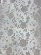 Silver Jacquard Satin Fabric - Silver, Reversible, 58"-60" Width (1 Yard)