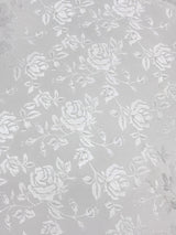 White Jacquard Satin Fabric - White, Reversible, 58"-60" Width (1 Yard)