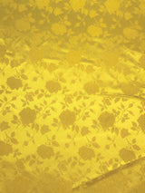 Yellow Jacquard Satin Fabric - Yellow, Reversible, 58"-60" Width (1 Yard)