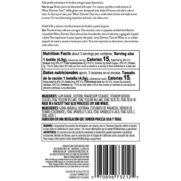 Wilton Elegant Shimmer Dust – Gold, Silver and Pearl – 3 Count