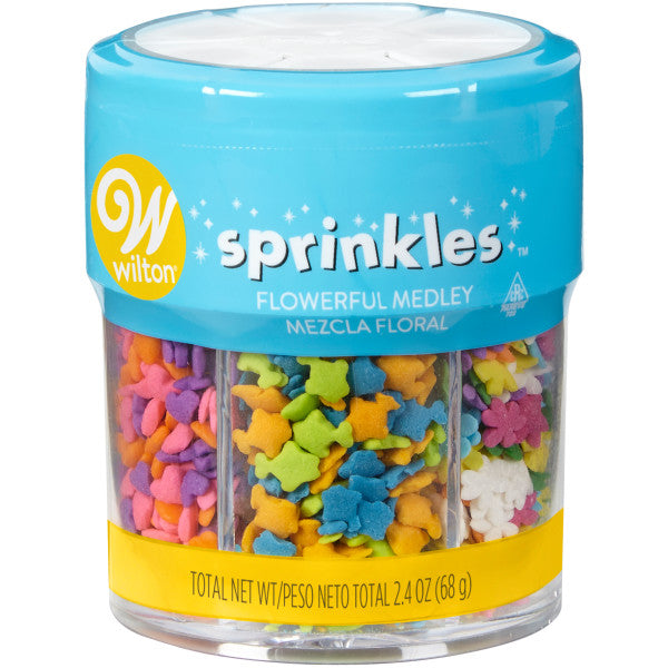 Wilton Flowerful Fun Shapes Sprinkle Assortment – 6 Shapes – 2.4 oz.