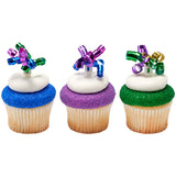 Bright Ribbon curls topper celebrates with congratulations Cupcake Cake Pics - set of 48
