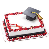 Graduation Black Grad Cap with Tassels Layon Cake - 12 set