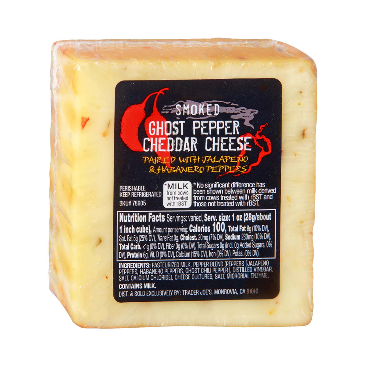 Smoked Ghost Pepper Cheddar – Spicy Wisconsin Cheddar with Jalapeño, Habanero & Ghost Pepper