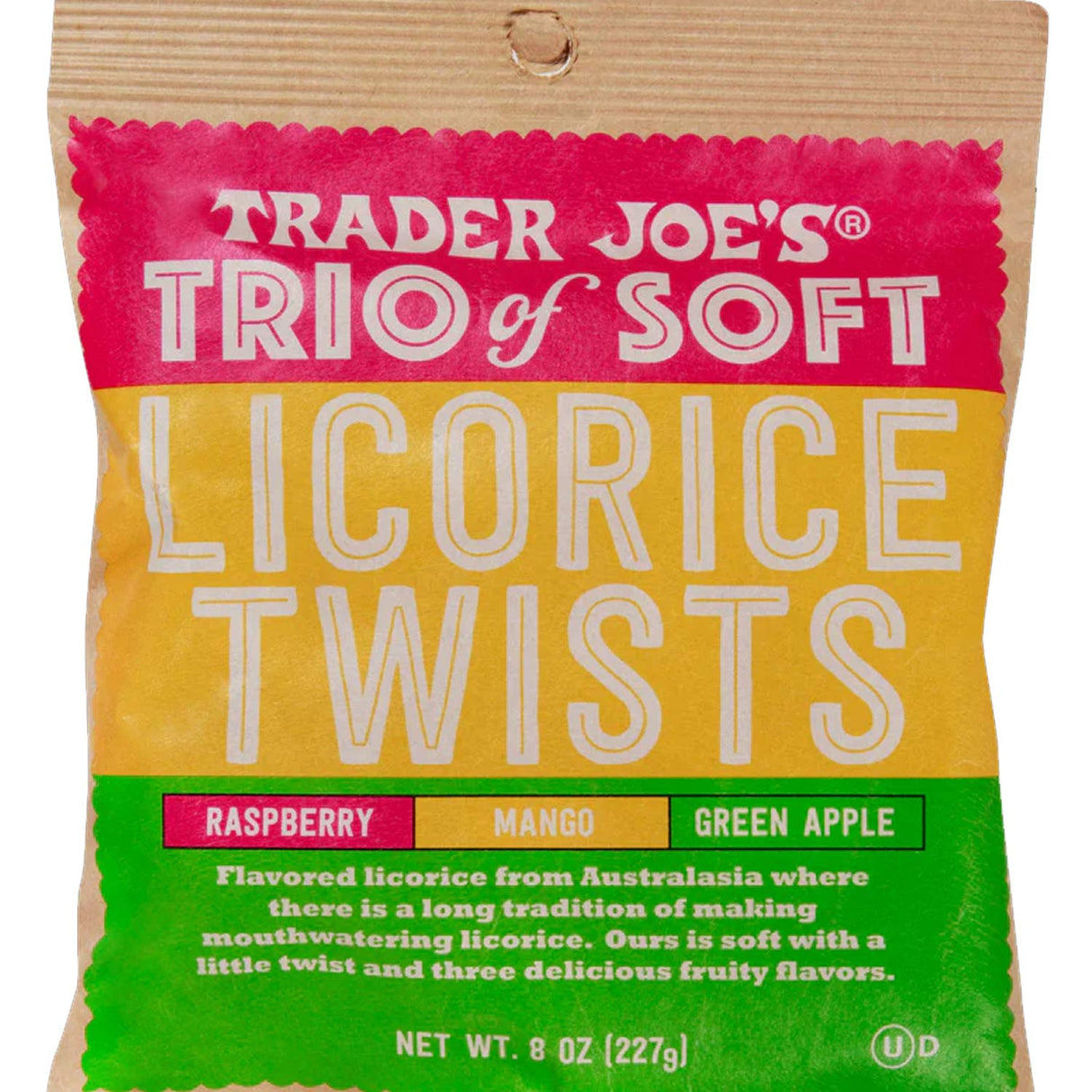 Trader Joe’s Soft Licorice Twists/Raspberry Mango Apple 8 Oz