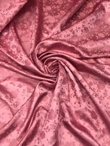 Mauve Jacquard Satin Polyester Fabric - Mauve, Reversible, 58"-60" Width (1 Yard)