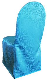 Jacquard Banquet Chair Cover Turquoise