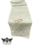 Jacquard Satin Roses Runner Satin Fabric - Ecru Jacquard Rose Motif, 14" Wide X 108" Long (1 Runner)